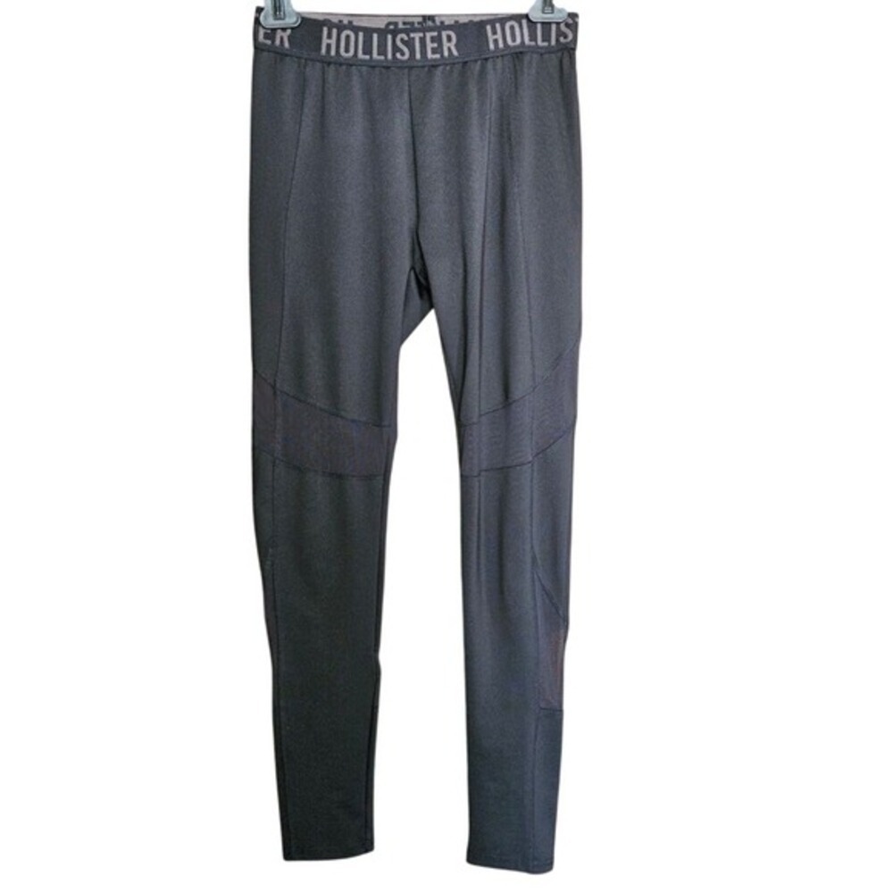 Hollister Small Black Yoga Leggings Mesh Panel Athletic Workout Gym High Waist